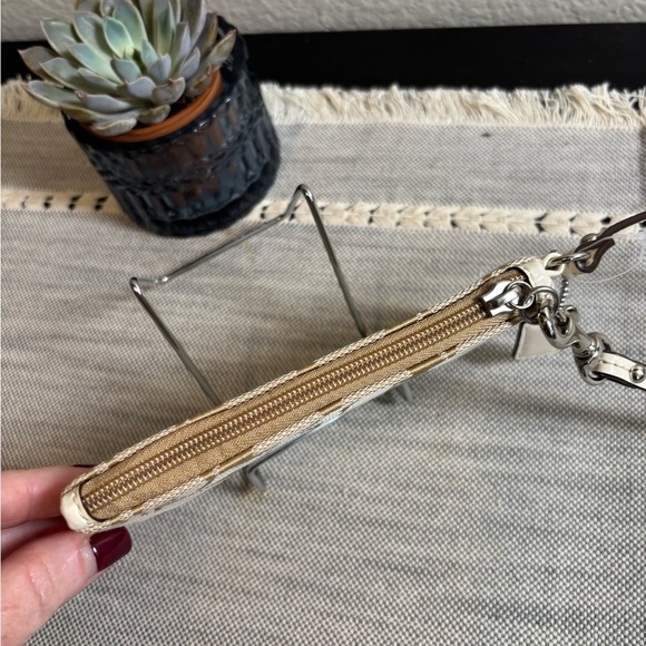 Coach Tan and Cream Wristlet - Picture 4 of 10